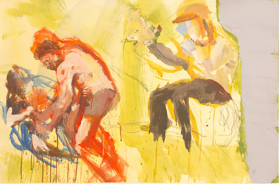 o.T., Acrylfarbe und Grafit auf Papier, 2015