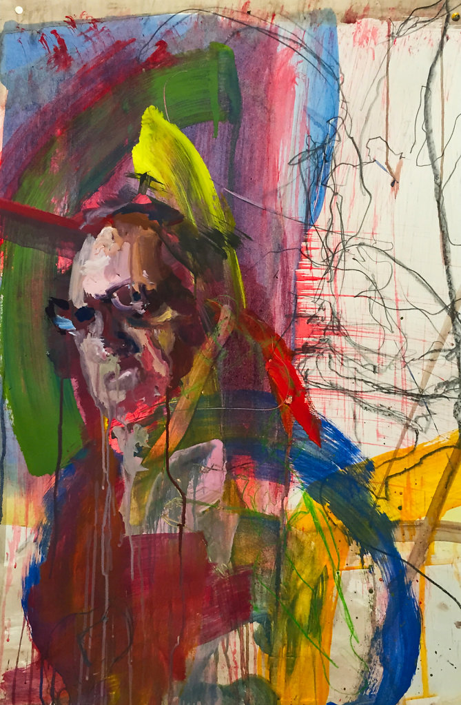o.T., Acrylfarbe und Grafit auf Papier, 2014
