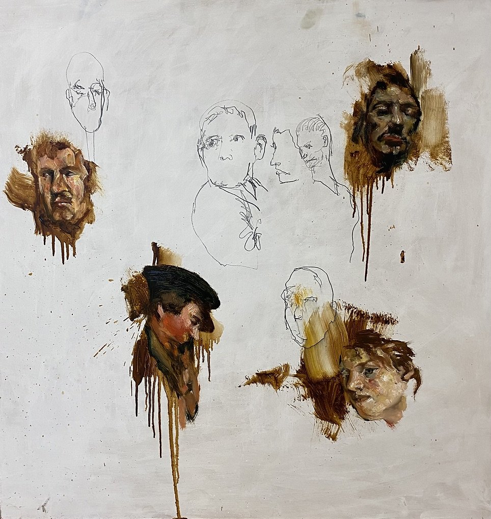 o.T., Ölfarbe und Grafit auf Holz, 2020