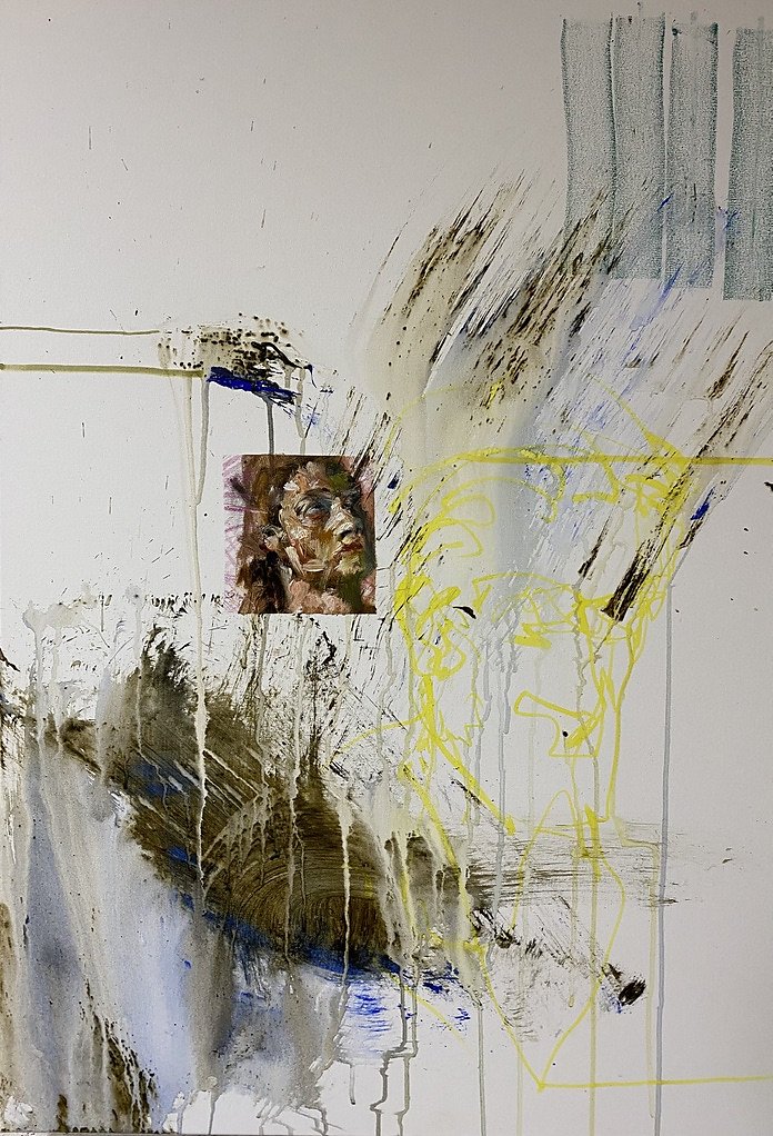 o.T., Acryl, Öl und Buntstifte auf Leinwand, 2020