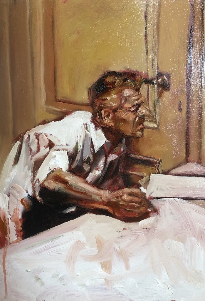 o.T., Öl auf Holz, 2019