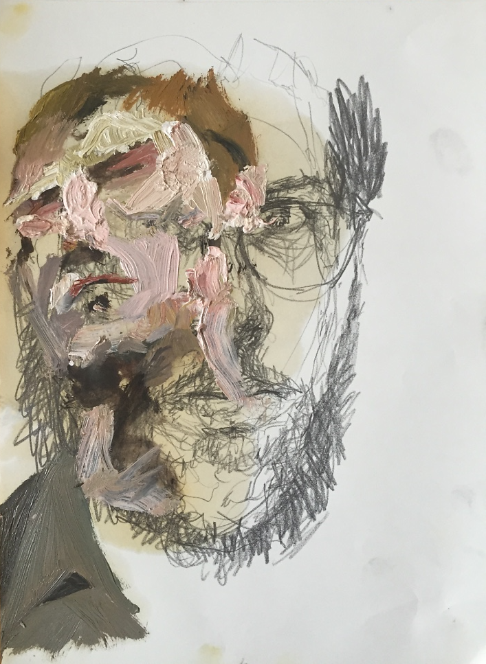 o.T., Öl und Grafit auf Papier, 29,7 x 42 cm, 2016