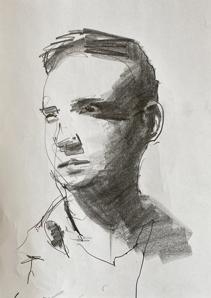 o.T., Grafit auf Papier, 2021