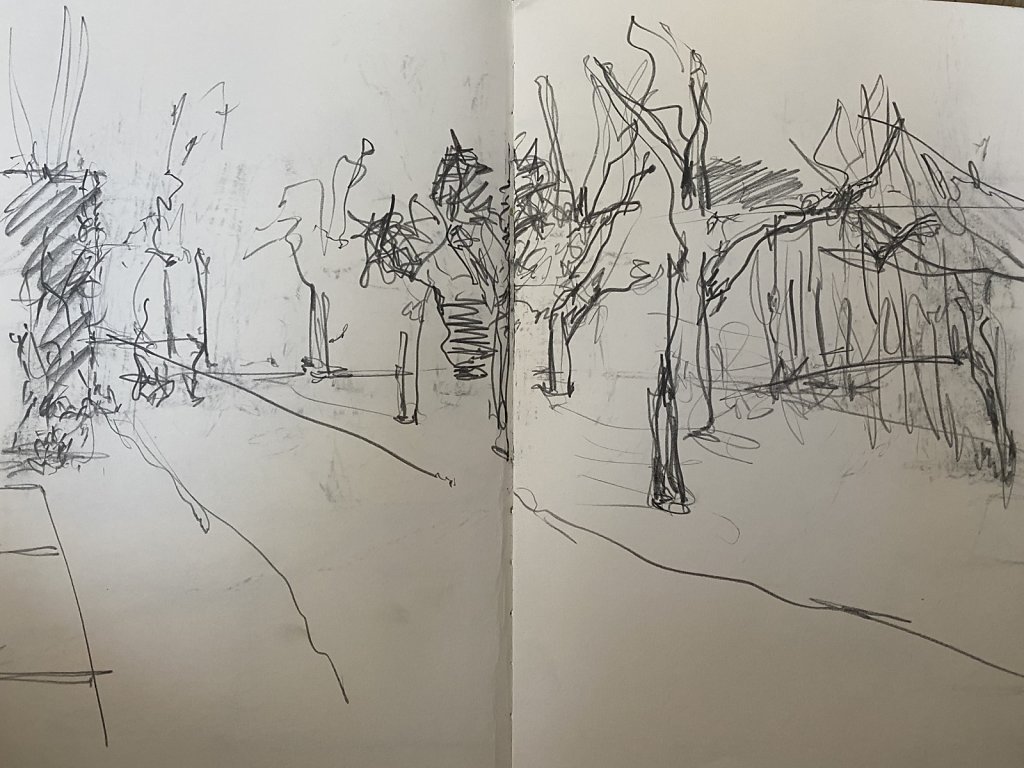 o.T., Grafit auf Papier, 2021