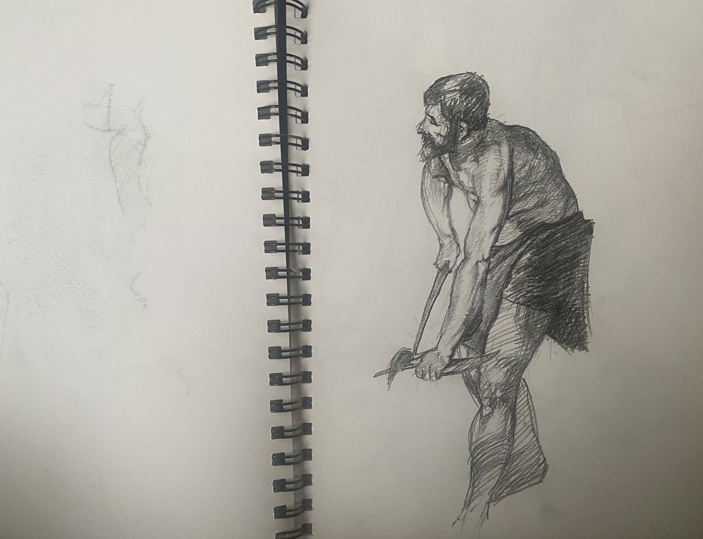 o.T., Grafit auf Papier, 2021