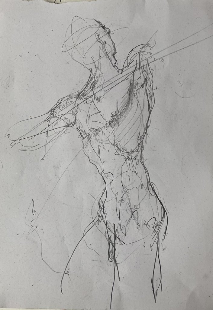 o.T., Grafit auf Papier, 2021